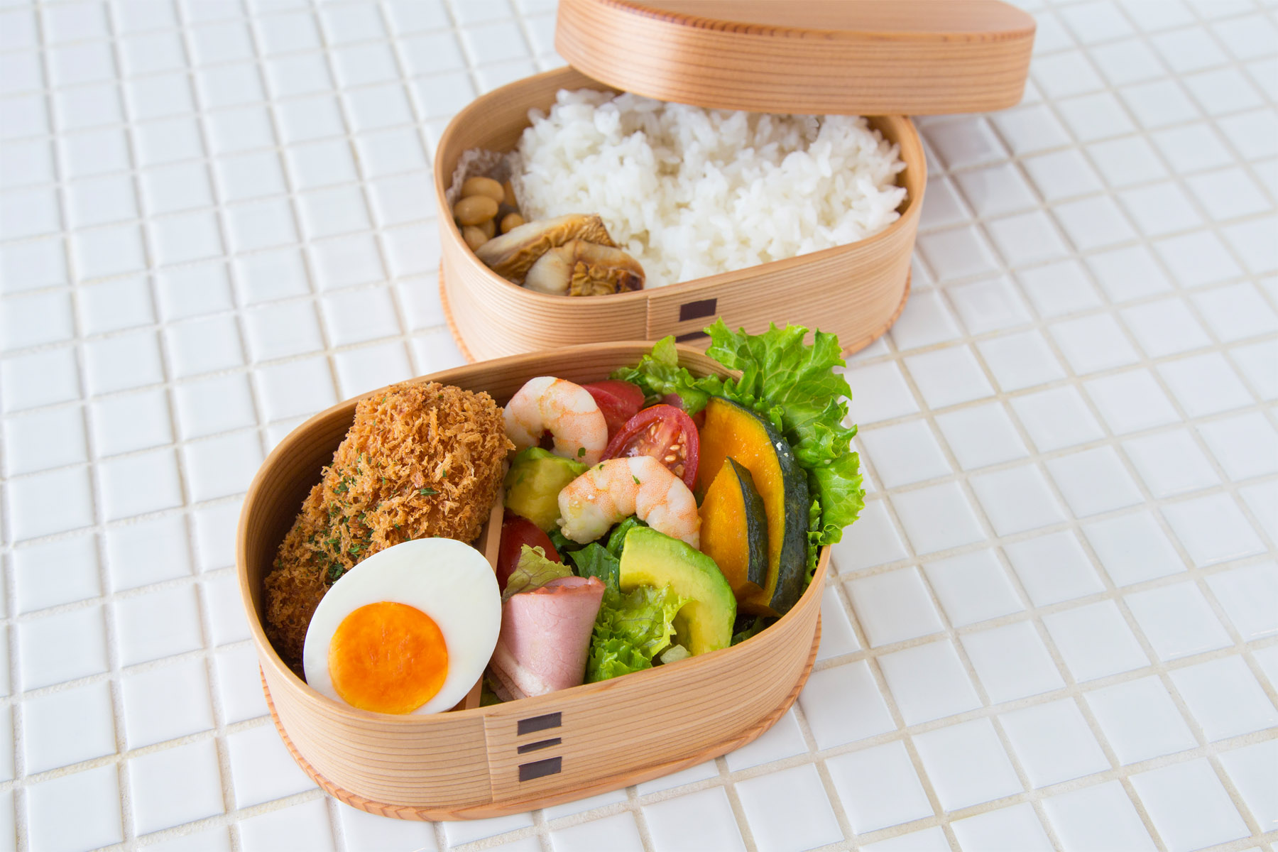 曲げわっぱ　ほのか弁当 ２段